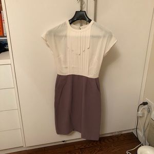 Form fitting white and mauve REISS dress
